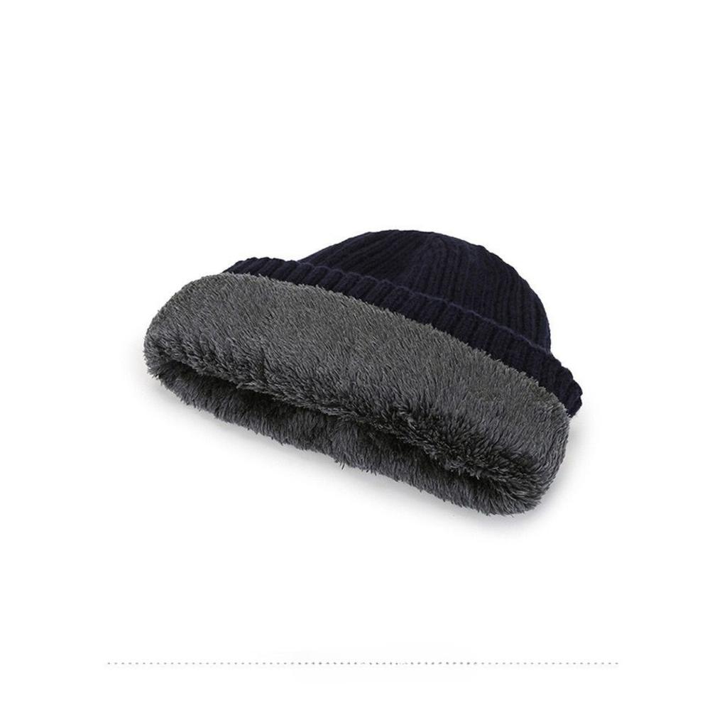 Men's Large-Fit Fleece-Lined Beanie - Thermal Knit Hat with Ear Flaps for Winter & Skiing