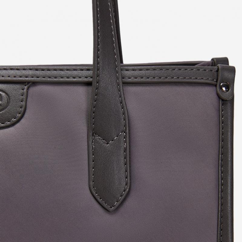 By Esquire Women Nylon Square Tote Bag Gray