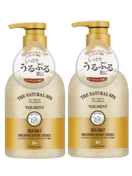 

Veilment Natural Spa Sea Salt Scrub-in Body Soap 400ml x 2 bottles (Sage Woody Scent) Korean Cosmetics