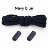 1 Pair Elastic Shoelaces Without Ties Flat Shoe Laces Round Metal Capsules Lock Rubber Band Lazy Shoes Lace For Sneakers