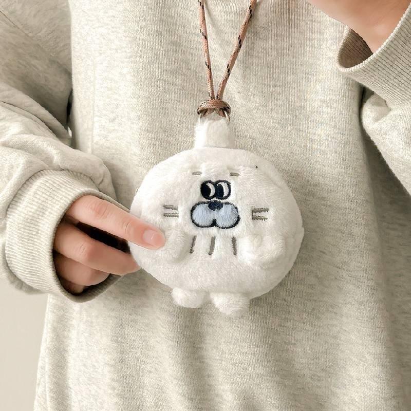 Cute Pudding Little Seal Plush Neck Hanging Earphone Case Coin Purse Cartoon Girlfriends Mini Bag Sweet