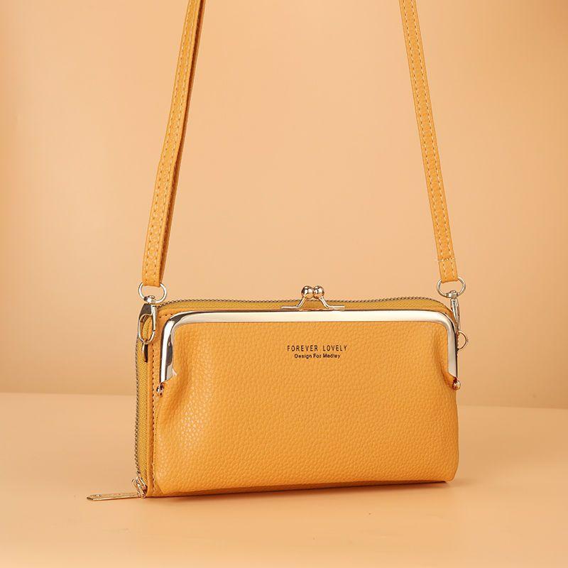 Mobile Phone Bag Female Litchi Grain Messenger Bag Student Versatile Dual-purpose Purse Fashion Makeup Bag Mini Bag