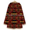 Retro Winter Fleece Hooded Jacket for Women Warm Long Loose Coat Plus Size Printed Outwear with Pockets