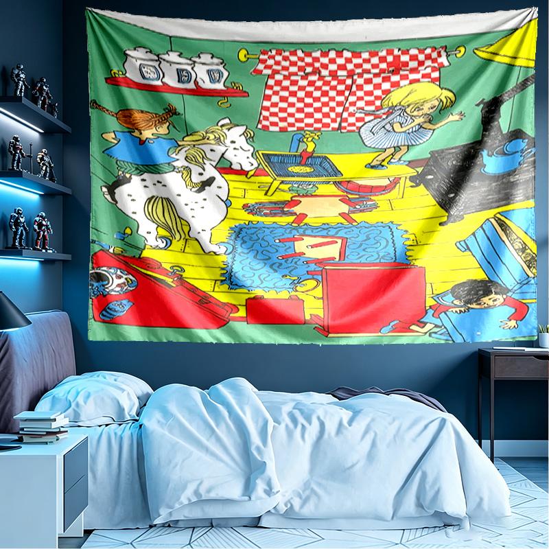 Arazzo con Stampa Karlsson sul Tetto, Leggero da Appendere a Parete, per Camera da Letto, Dormitorio, Soggiorno, Decorazione Artistica per la Casa, Regalo di Compleanno o Natale per Amici