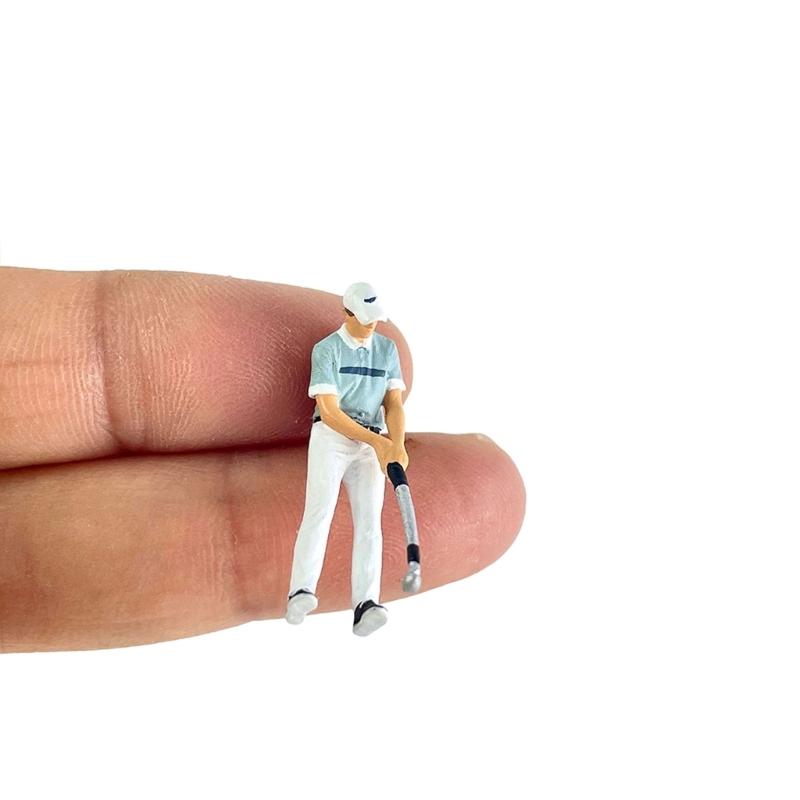 Golf Player Figure Model 1:64 Scale Hand Painted Miniature Figure for Miniature Scene Dioramas Props,Model Car Display