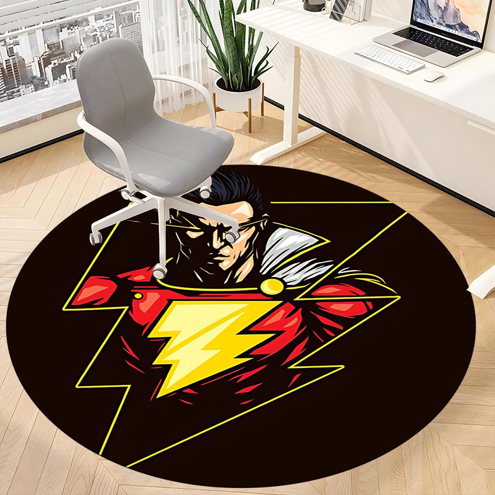 1pc Superhero Lightning Office Round Area Rug, Under Office Chairs Bedroom Living Room Home Decor, Room Deco, Available in Various Sizes