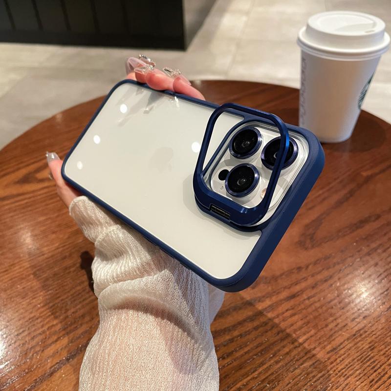 

Прозрачный противоударный чехол-бампер для Apple iPhone 15 14 13 12 11 Pro Max Plus, металлическое защитное кольцо для камеры, чехол-подставка для объектива For iphone15Promax