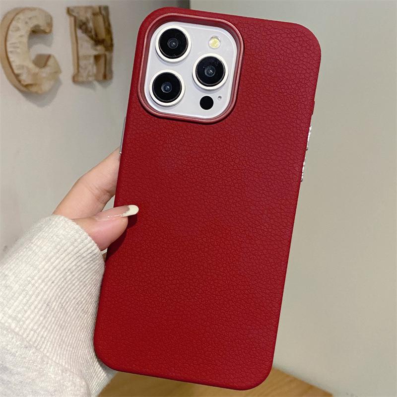 Doppeltes Leder-iPhone16e-Gehäuse Kompatibel mit Apple 16/15, Silikon 13, Hartschale 11, Grenzüberschreitend 14