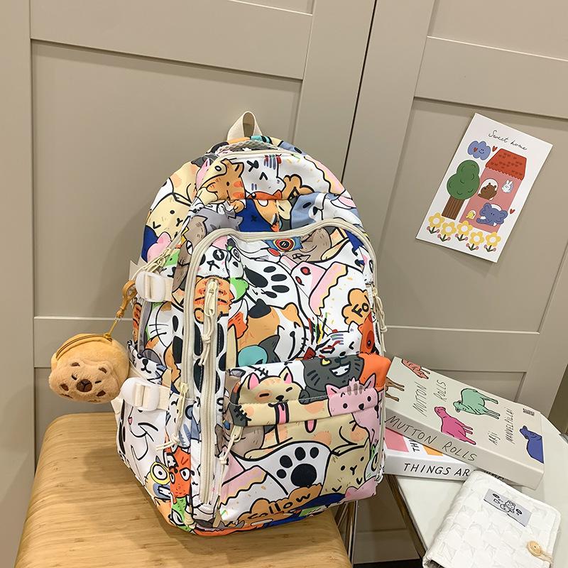 School Bag Love Children's Fun Printed Backpack Boys and Girls Lightweight Versatile Large-capacity Backpack Going Out Bag