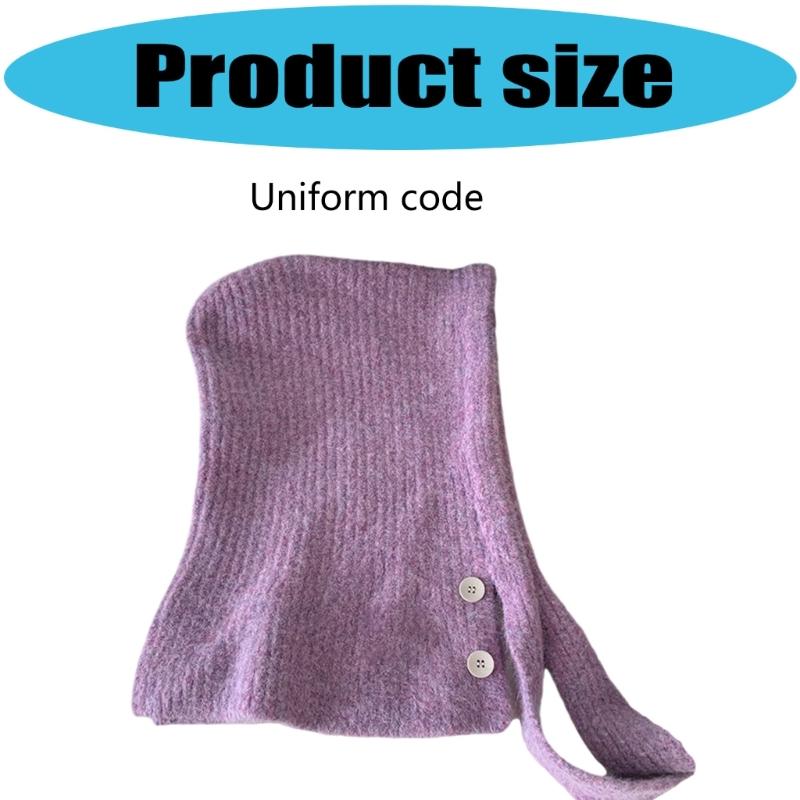 Wool Blend Balaclava Neck Warmer Scarf Hat For Cold Weather Winter Warmth Unisex Design For Outdoor Sport Activity