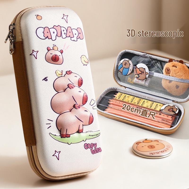 EVA 3D Capybara Pencil Case - Large Capacity Cartoon Pencil Box for Kids
