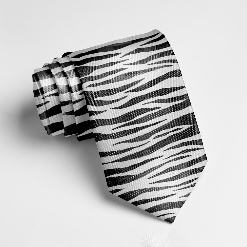 Casual Leopard Print Tie 8cm Wide Printed Serpentine Tie Polyester Slim Zebra Striped Tie
