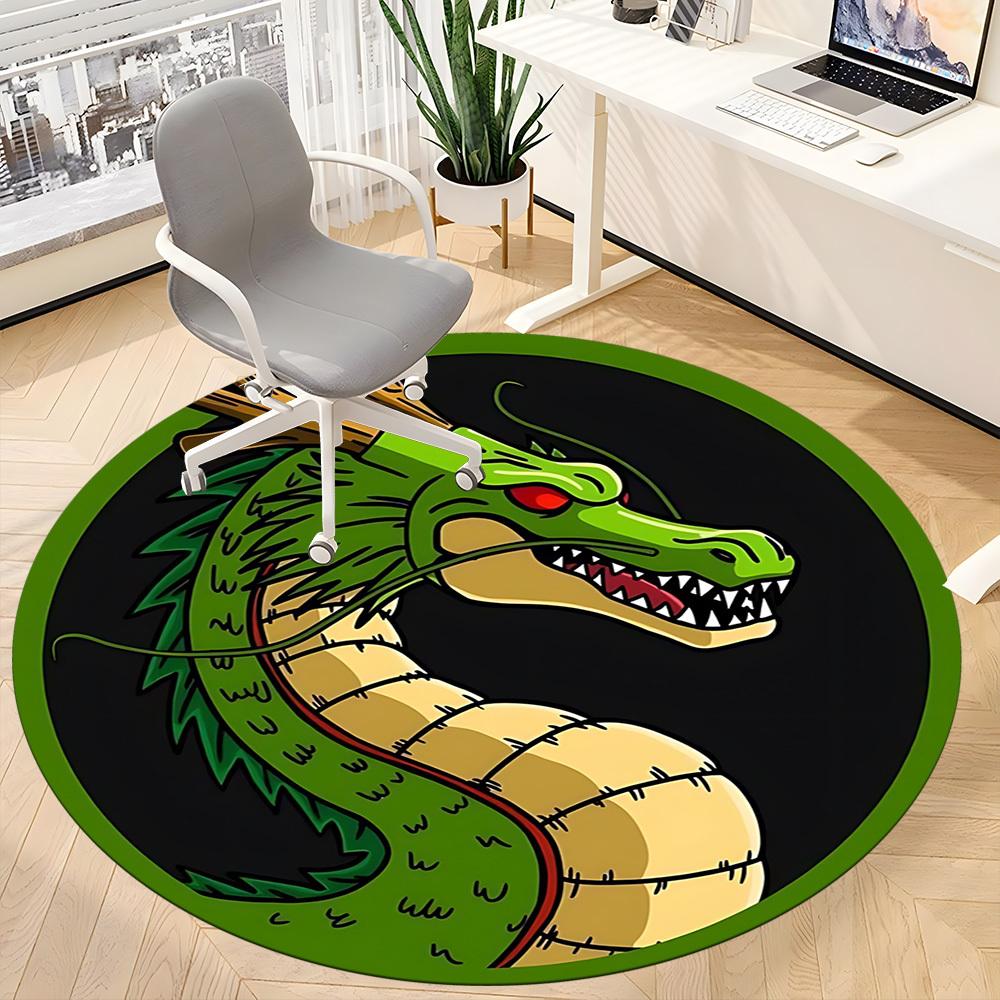 1pc Dragon, Fantasy Art Chair Carpet for Office, Round Non-Slip Durable Large Size Office Carpet, Suitable for Office, Beautiful Decoration