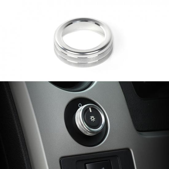 Scheinwerferschalter Knopf Zierring Innenraumzubehör für Ford F150 09-14 Silber