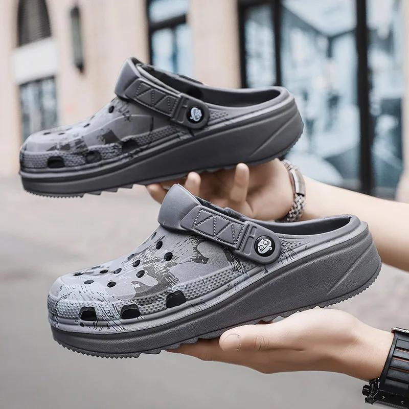 Camouflage Beach Outdoor Sandals Platform Summer Aqua Water Shoes Men Beach Sandals Soft EVA Indoor Home Slides Lover Flip Flops