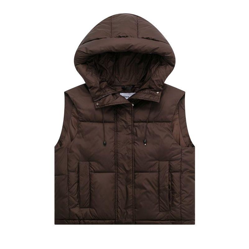 Zbzr Autumn and Winter New Women Clothes Western Style French Style Fashion Temperament Leisure Hood Vest Vest Outerwear