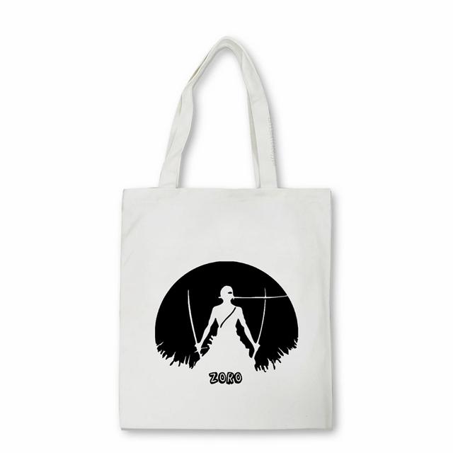 One Piece Shopping Bag Anime ZORO Graphic Print Canvas Bag Teenage Students Reusable Shopper Handbag Bag Women's Bag Bolsas