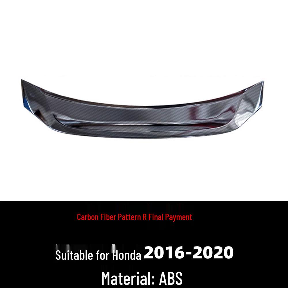 Compatible Rear Spoiler for 2016-2020 Tenth Gen Civic R-Style, Large Ducktail Wing, No-Drill Required