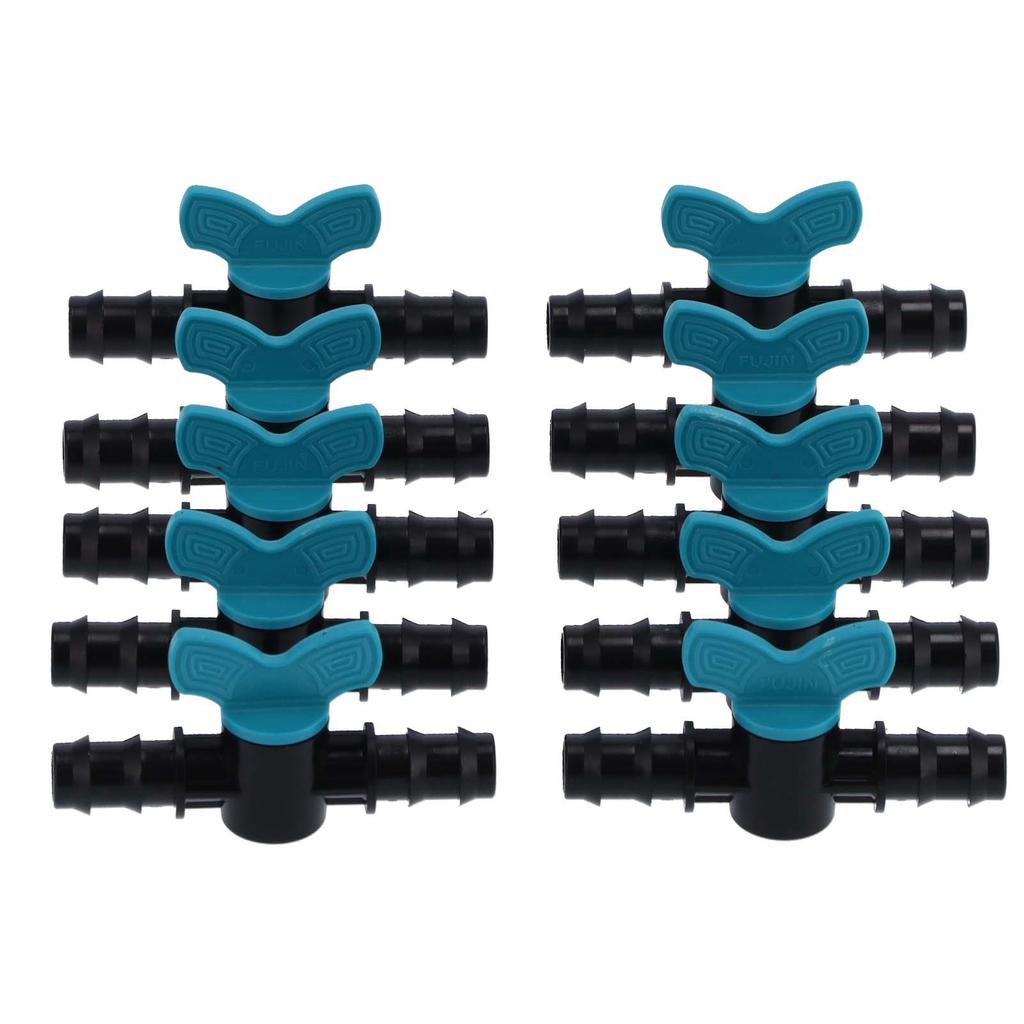50Pcs Irrigation Switch Valve Garden Plastic Barbed Valve for 16mm Diameter Hose 10x5.5x2.5cm
