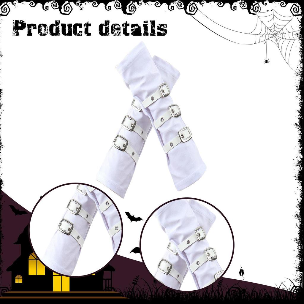 2 Pieces Fingerless Gloves Arm Sleeves for Fancy Dress Costume Adults Girls