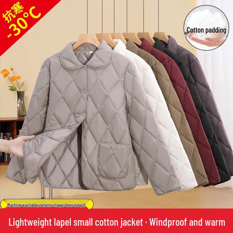 Chun Ya Fang Women's Lightweight Cotton Jacket - Stylish, Loose, Quilted Design, Solid Color, Short Outerwear.