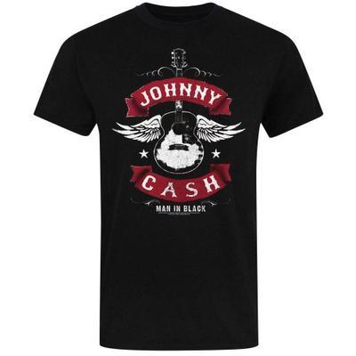 Johnny Cash Unisex Yetişkin Siyah Kanatlı Gitar Tişörtü