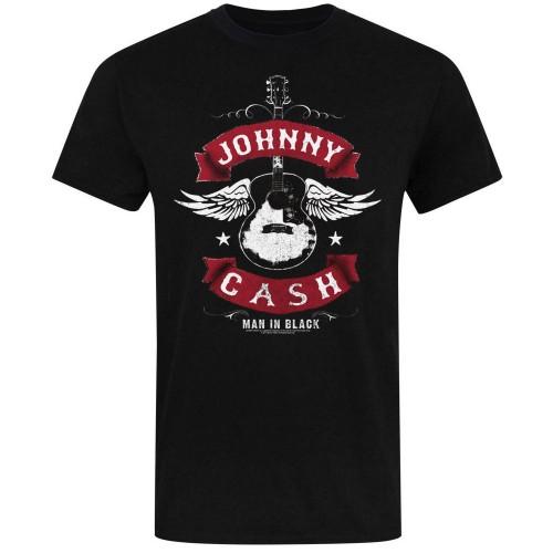 Johnny Cash Tricou unisex adult cu chitara cu aripi negru