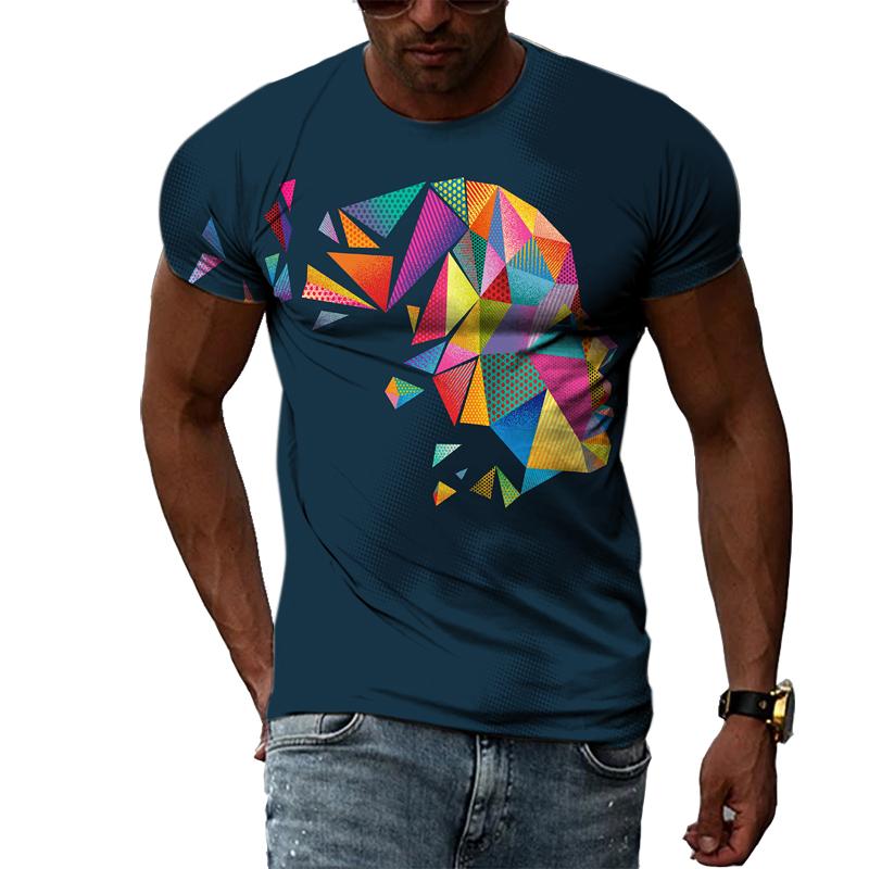 

Летняя мода 3D абстрактный принт повседневная мужская футболка индивидуальный тренд хип-хоп уличный стиль круглый вырез короткий рукав футболка 6XL