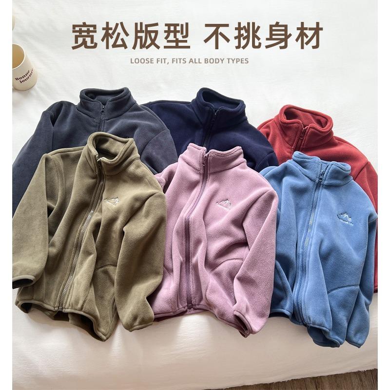 Kids Double Fleece Thickened Warm Casual Coat For Boys And Girls