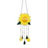 Bellissima decorazione per pannelli sospesi per finestre in vetro colorato con girasole con catena per ornamenti domestici, decorazioni per la casa, campanelli eolici
