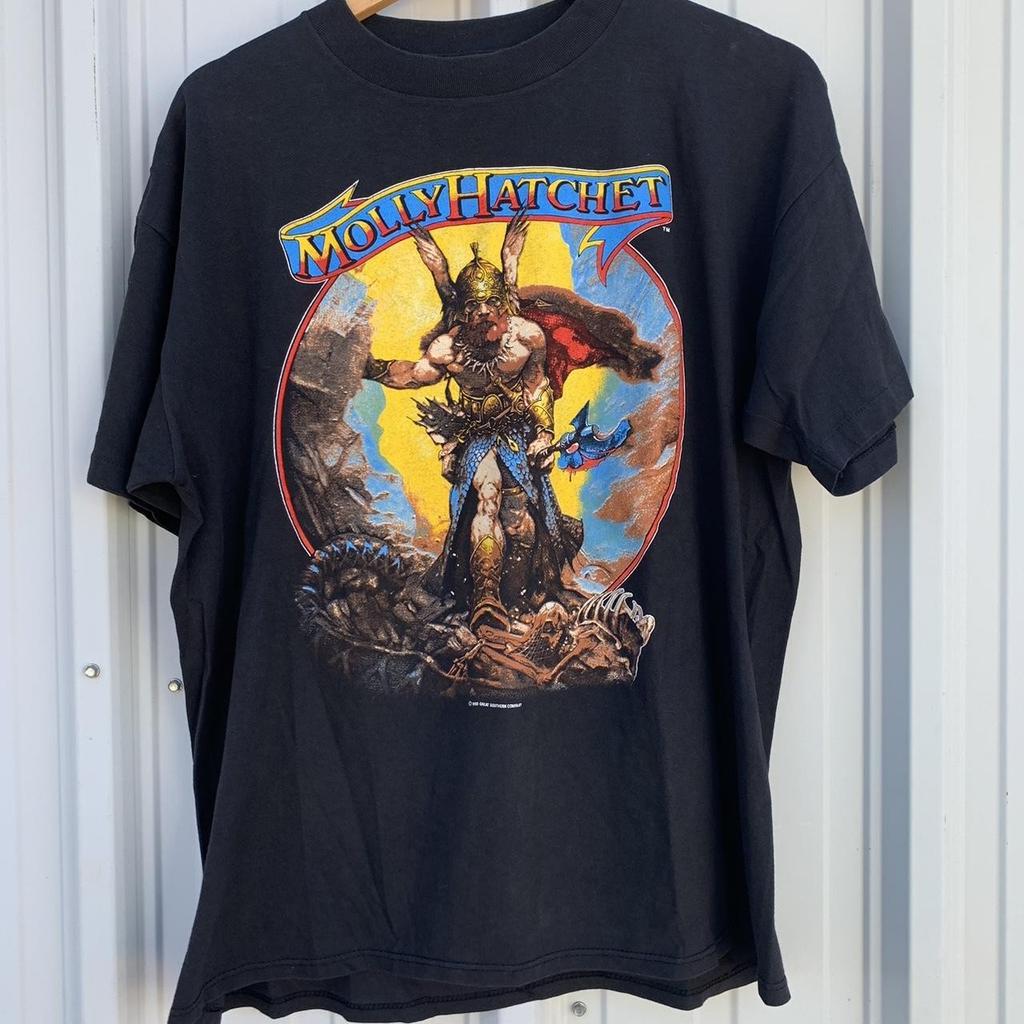 Molly Hatchet Tour Vintage 90's Basic Black Unisex T shirt Reprint WA4178