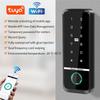 A25F-RFID Keypad Tuya Smart Door Lock Fingerprint Access Control Electronic Gate Opener Home Security System 10PCS Card Included