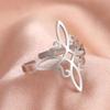LIKGREAT Witch Knot Ring for Women Adjustable Open Finger Rings Stainless Steel Celtic Knots Witchcraft Amulet Jewelry Gift