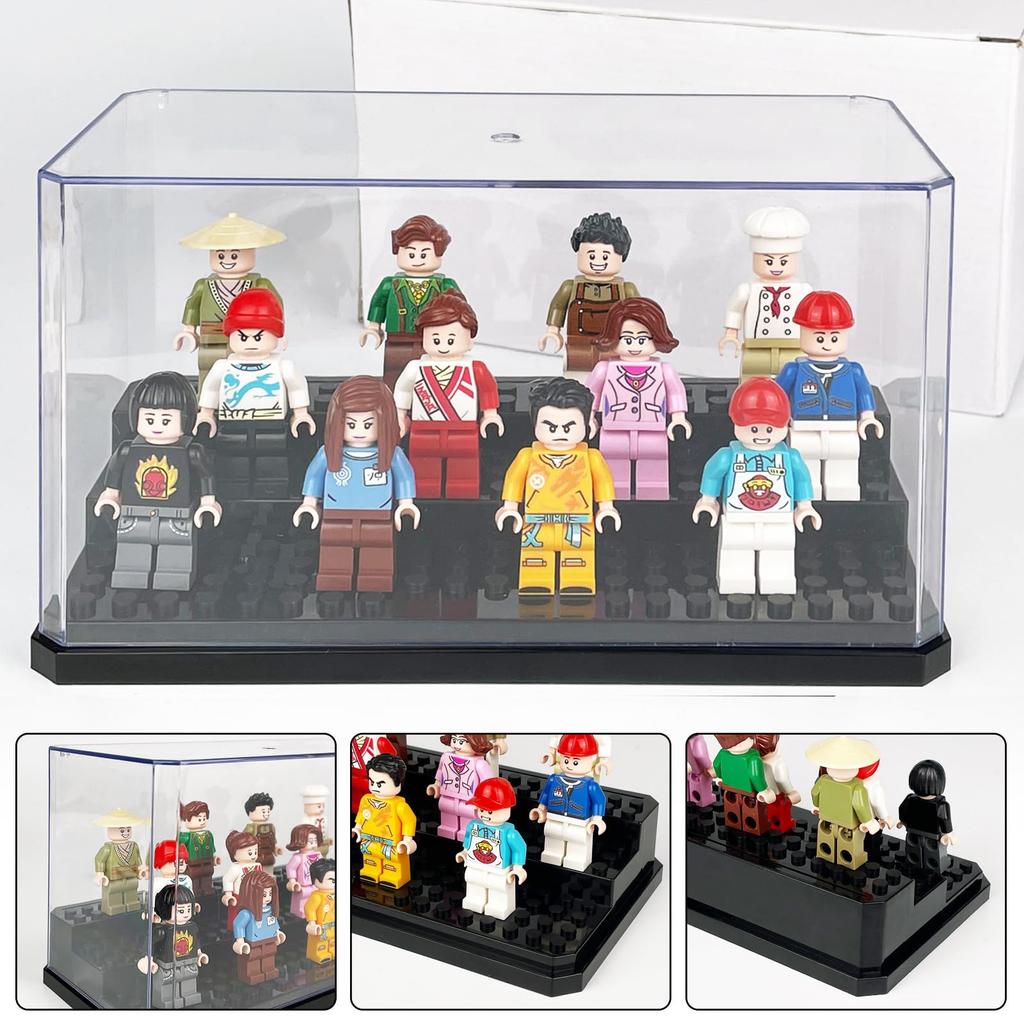 Acrylic Minifigures Display Case Stackable and Dustproof Building Block Display Box for Lego Action Figure Toys Storage