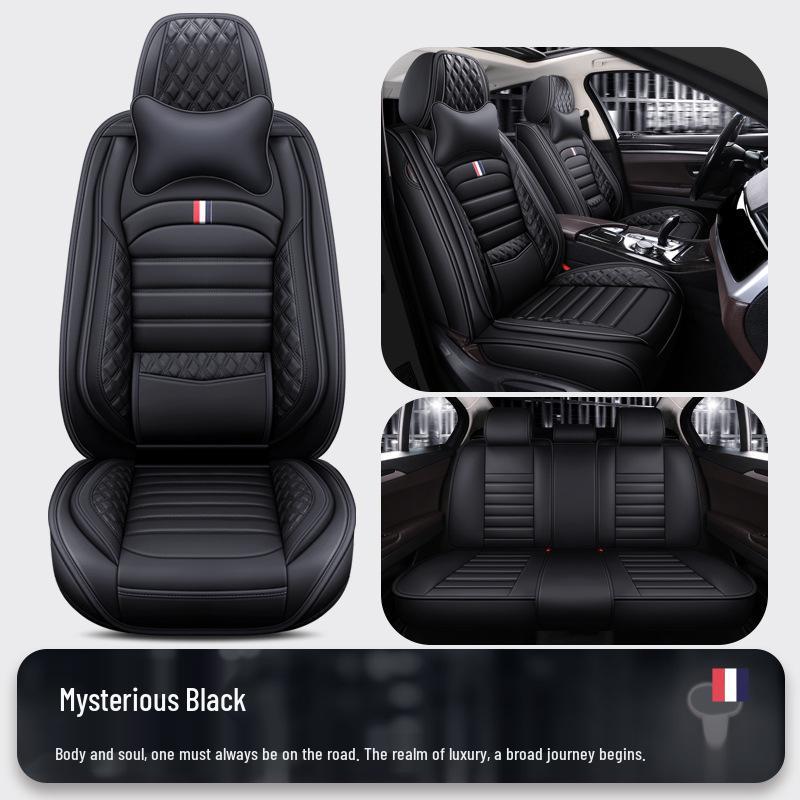All-Season Universal Nappa Leather Car Seat Cover - Breathable Perforated Full Surround Design