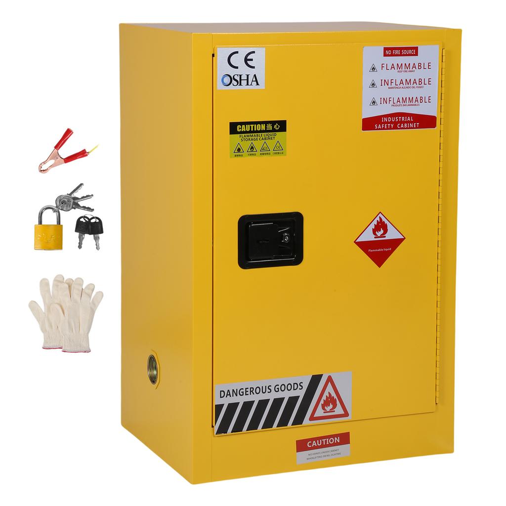 12 Gallon Explosion Proof Storage Cabinet 22.8x18.1x35in Thickened Galvanized Cold-Rolled Steel Triple-Point Lock for Industrial