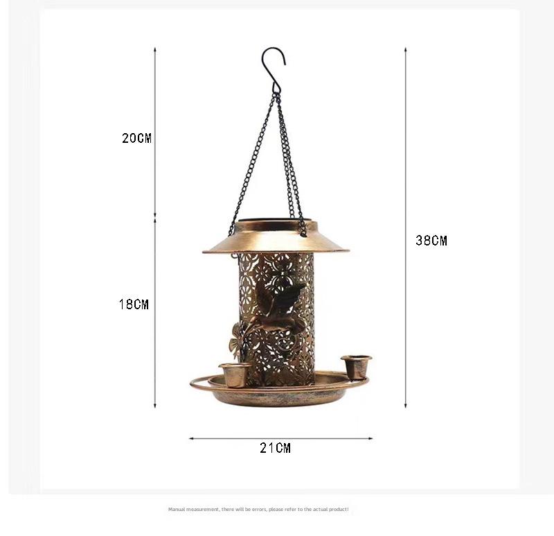 Dual-Purpose Metal Solar Bird Feeder & Decorative Lawn Light