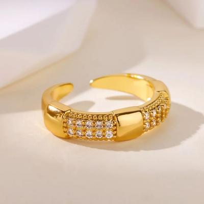 Minimalist Zircon Geometric Rings For Women Stainless Steel Gold Color Wedding Ring Vacation Party Jewelry Gift Femme New Trend