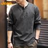 Men's Autumn/Winter Henley Heavy Long Sleeve T-Shirt
