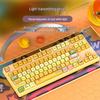 Moa Theme 87-Key Wired Mechanical Gaming Keyboard – Cute PBT Design for Office or E-sports