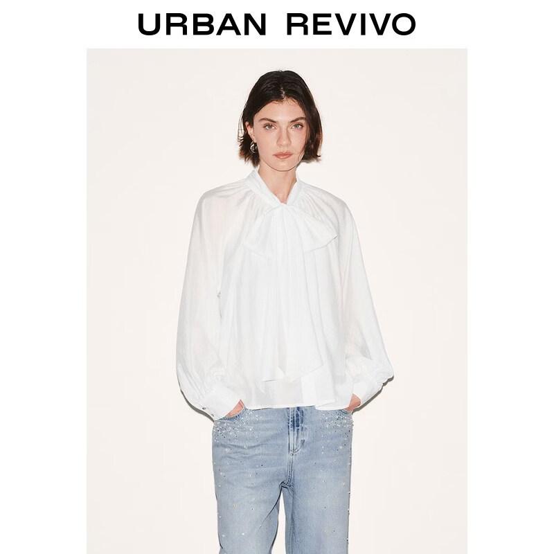 UR Women s Pleated Tie-Front Blouse M