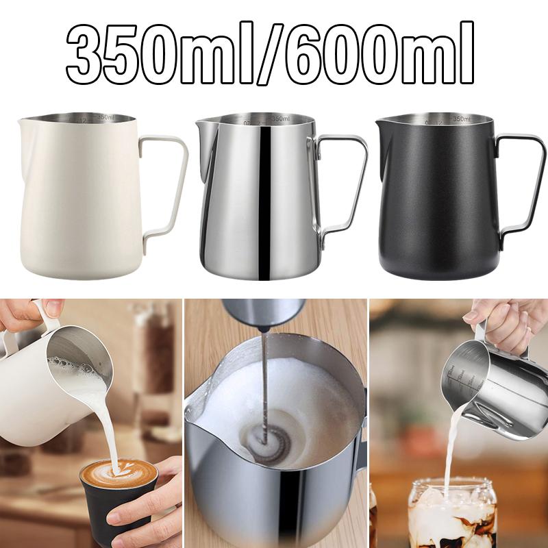 350/600ML Coffee Milk Jugs Stainless Steel Espresso Steaming Pitcher for Latte Art Milk Jug Frother Cup Bar Coffee Accessorie