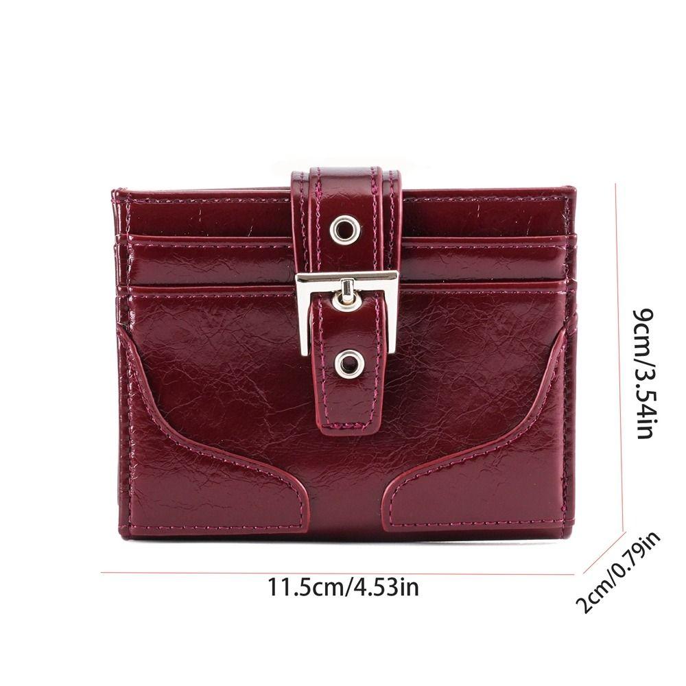 Retro Korean Style Women Short Wallet Ultra Thin Short Clutch Card Bag Purse Multi-function Coin Pouch Card Storage Bag