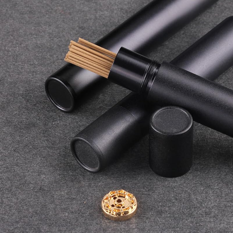 ORFOFE Räucherstäbchenhalter Aufbewahrungsröhre, Tragbare Aroma-Räucherstäbchenhalter-Box, Metallröhre für Räucherstäbchen
