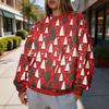 Women's Trendy Christmas Print Crewneck Sweatshirt Lightweight Casual Pullover Top