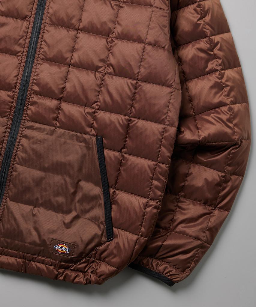 Dickies Hooded Light Down Jacket Brown