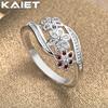 925 Silver Three Flower Crystals Adjustable Ring Accessories For Women Jewelry