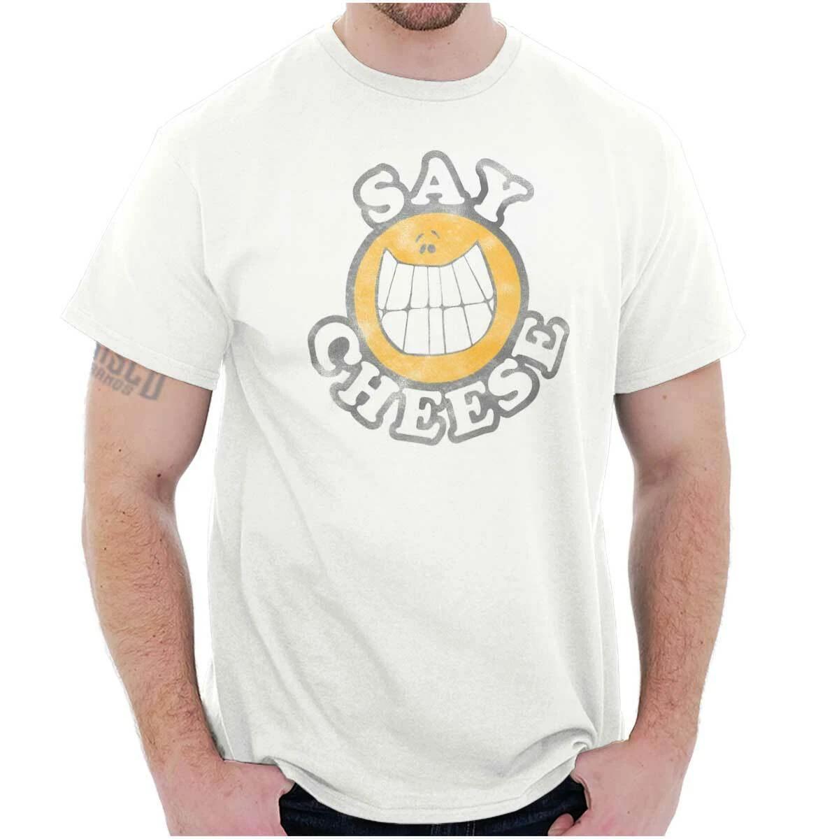 Funny Photography Humor Say Cheese Smile Womens or Mens Crewneck T Shirt Tee XL
