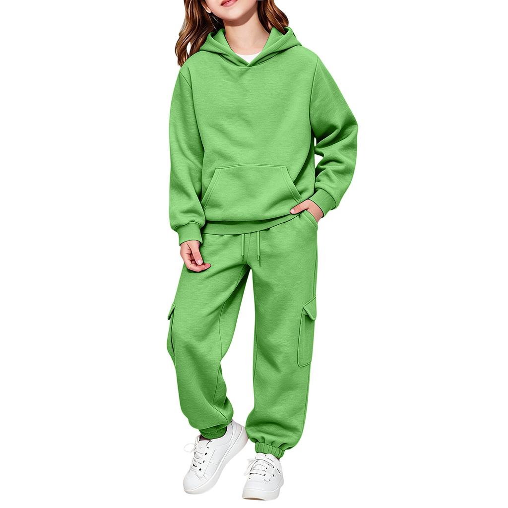 Set Felpa con Cappuccio e Maniche Lunghe Colorata per Bambini e Bambine