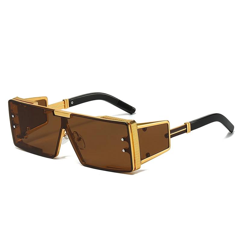 Luxury Designer Vintage Sunglasses for Men Women Steampunk Trendy Shades Outdoor Travel Party Punk Fashion
